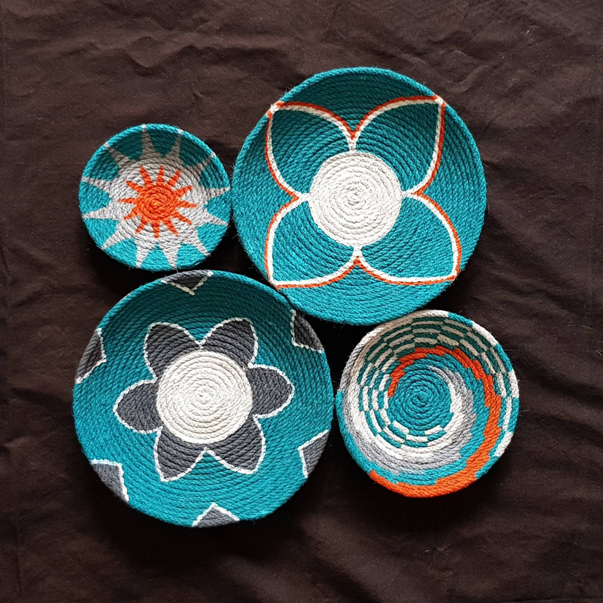 Handmade Wicker Wall Plates — Set of 4 by Sarmal Design