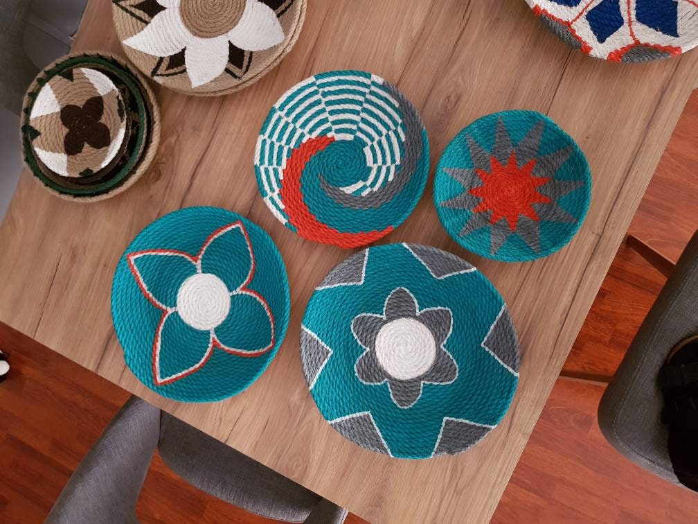 Another view of Handmade Wicker Wall Plates — Set of 4