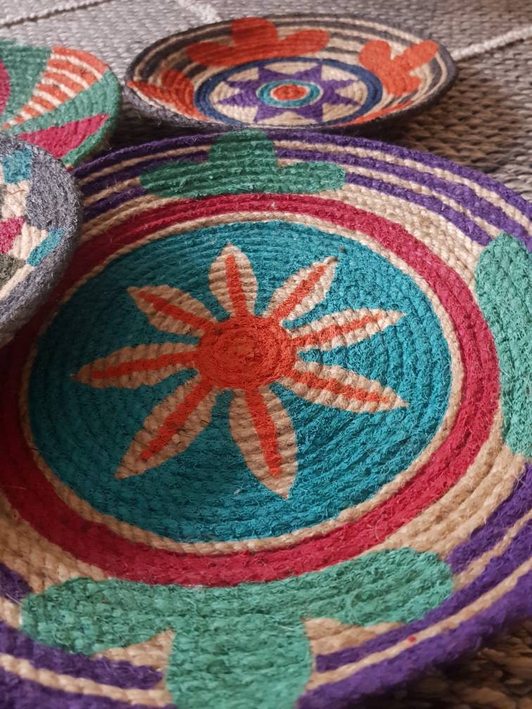 Another view of Colorful Natural Wall Plates — Set of 7