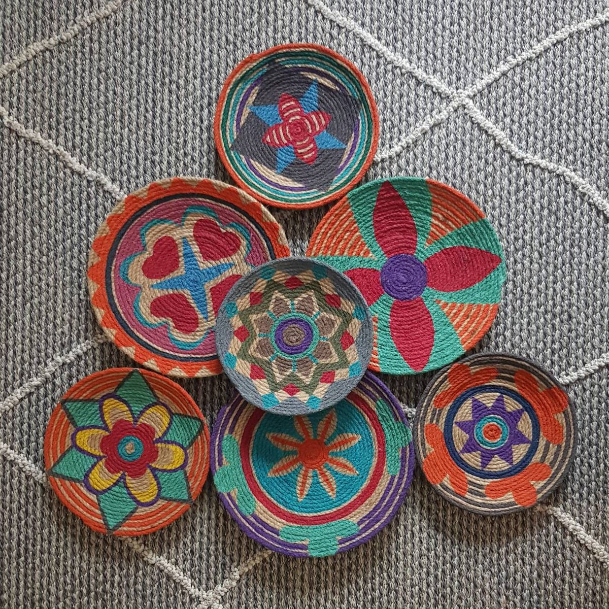 Additional view of Colorful Natural Wall Plates — Set of 7