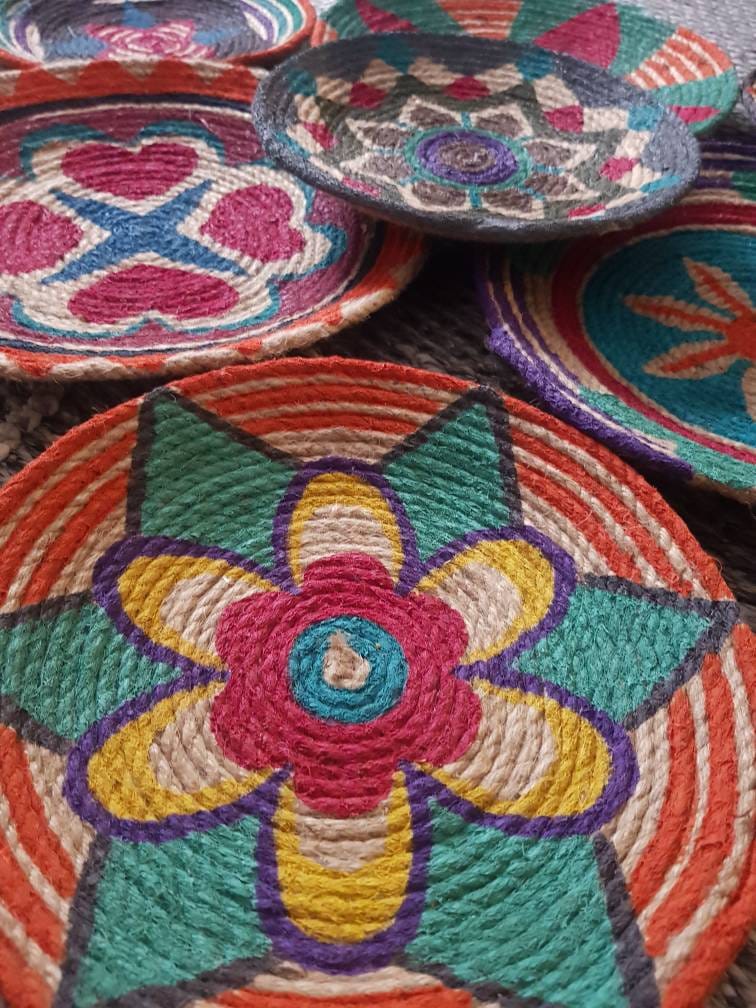 Colorful Natural Wall Plates — Set of 7, alternate product view