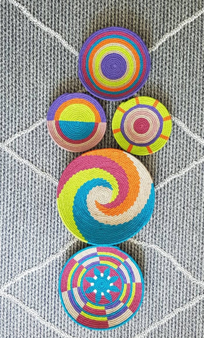 Colorful Woven Wall Plates — Set of 5, additional product image