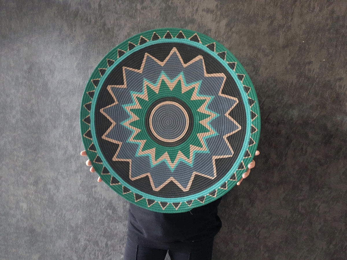 Anthracite Woven Wall Plate — 60 cm