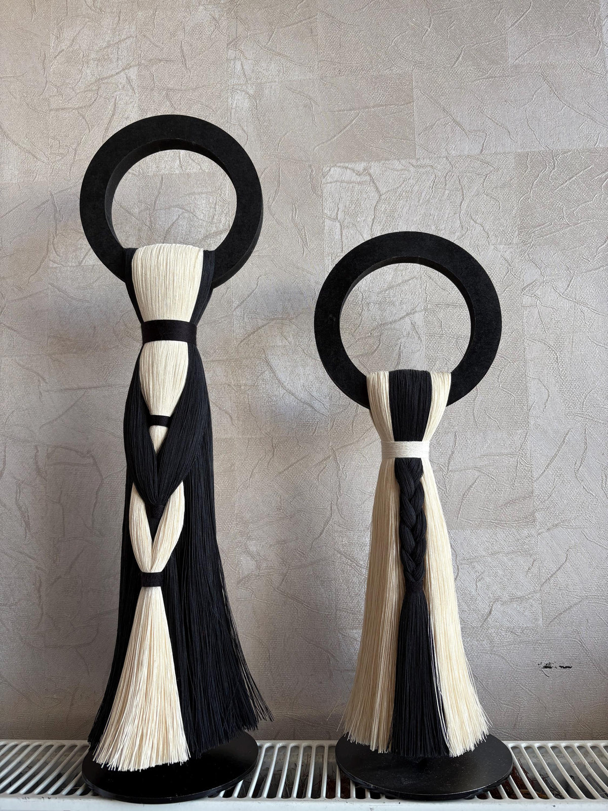 Another view of Textural Cotton Sculpture with Metal Support