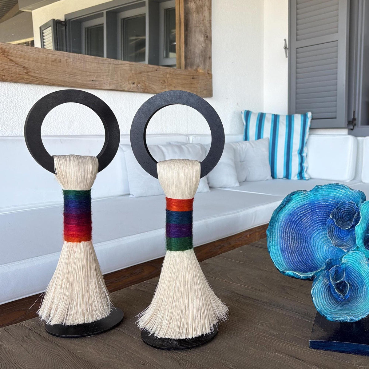 Cotton and Wood Art Sculptures — Set of 2, additional product image