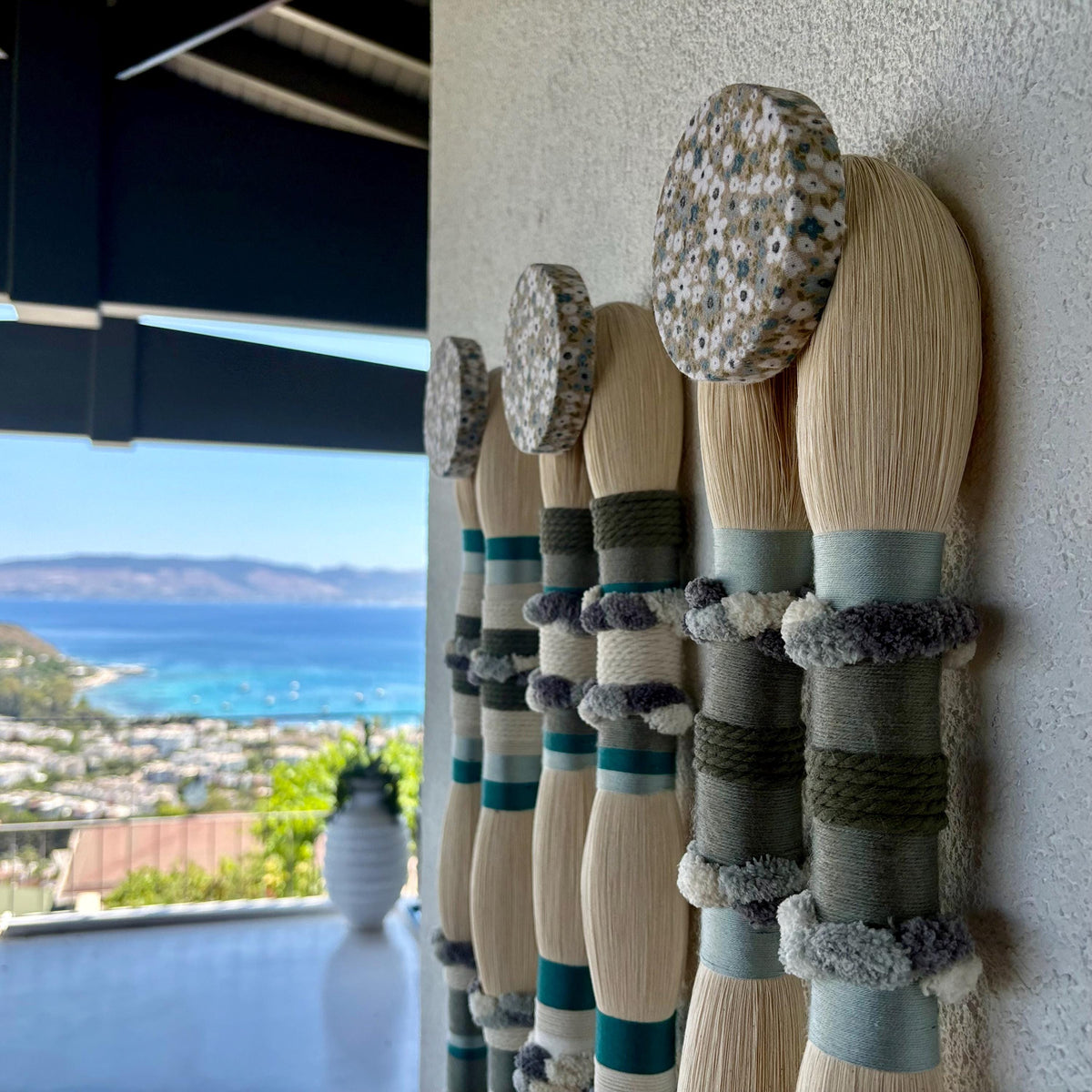 Sculptural Fiber Wall Columns — Set of 3, additional product image