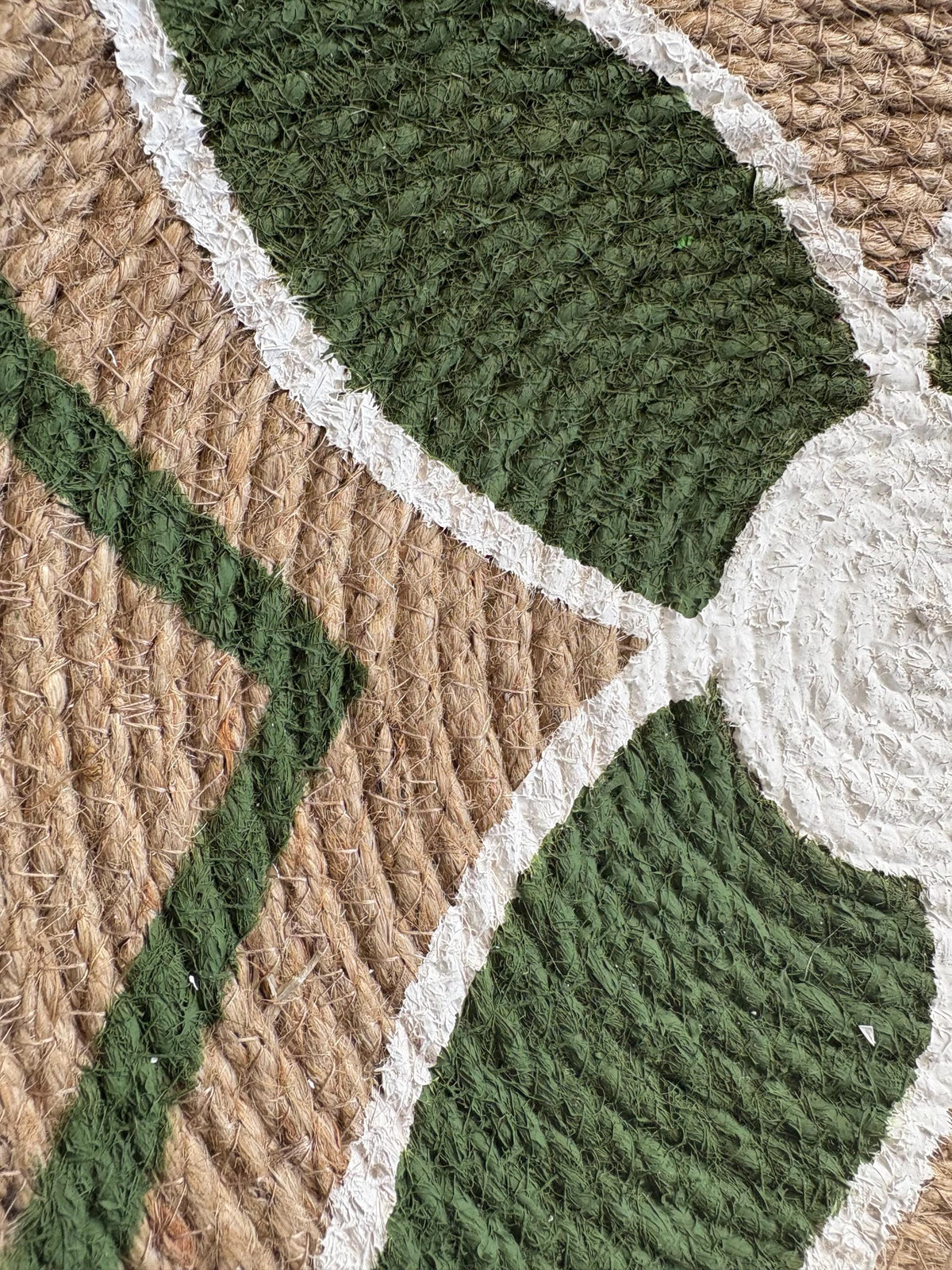 White & Green Wicker Wall Plates — Set of 9, additional product image