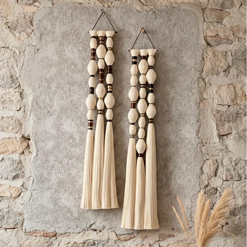 Cotton & Silk Rope-Knot Hanging — 25 × 120 cm by Sarmal Design