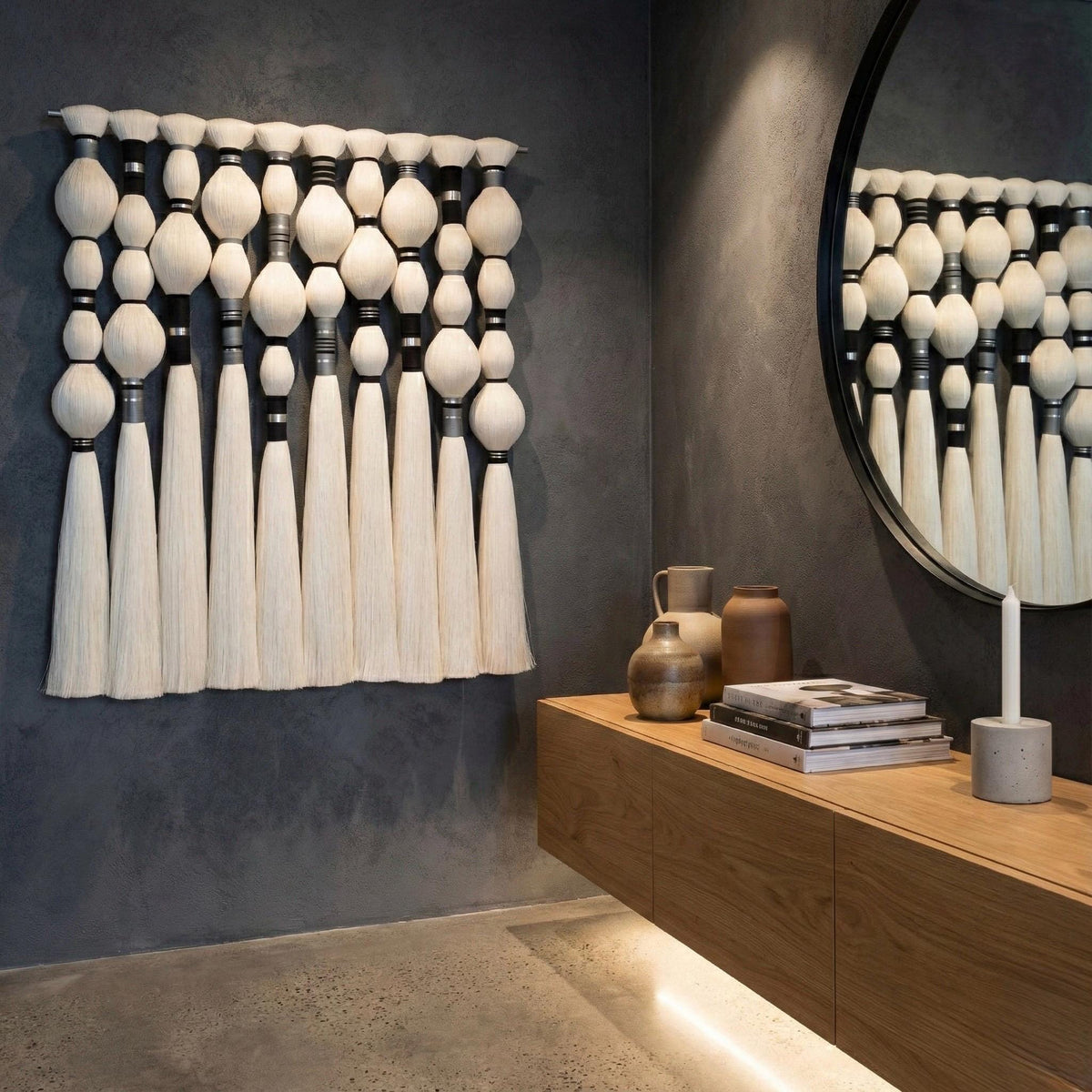 Another view of Silver-Tone Fiber Wall Tapestry — 90 × 100 cm