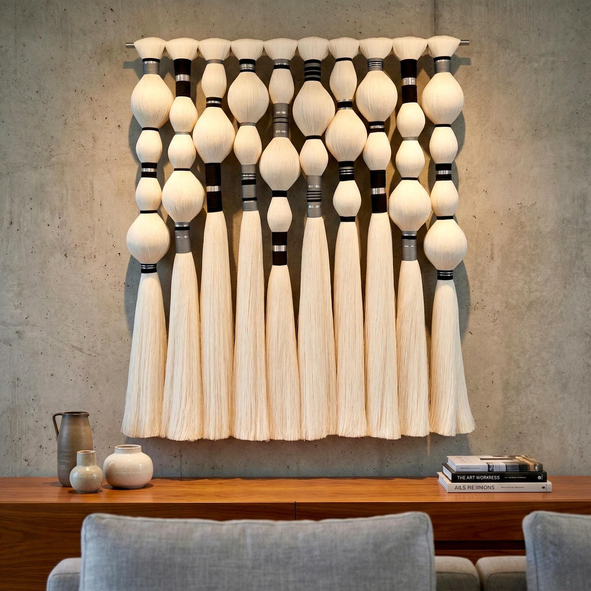 Silver-Tone Fiber Wall Tapestry — 90 × 100 cm, additional product image