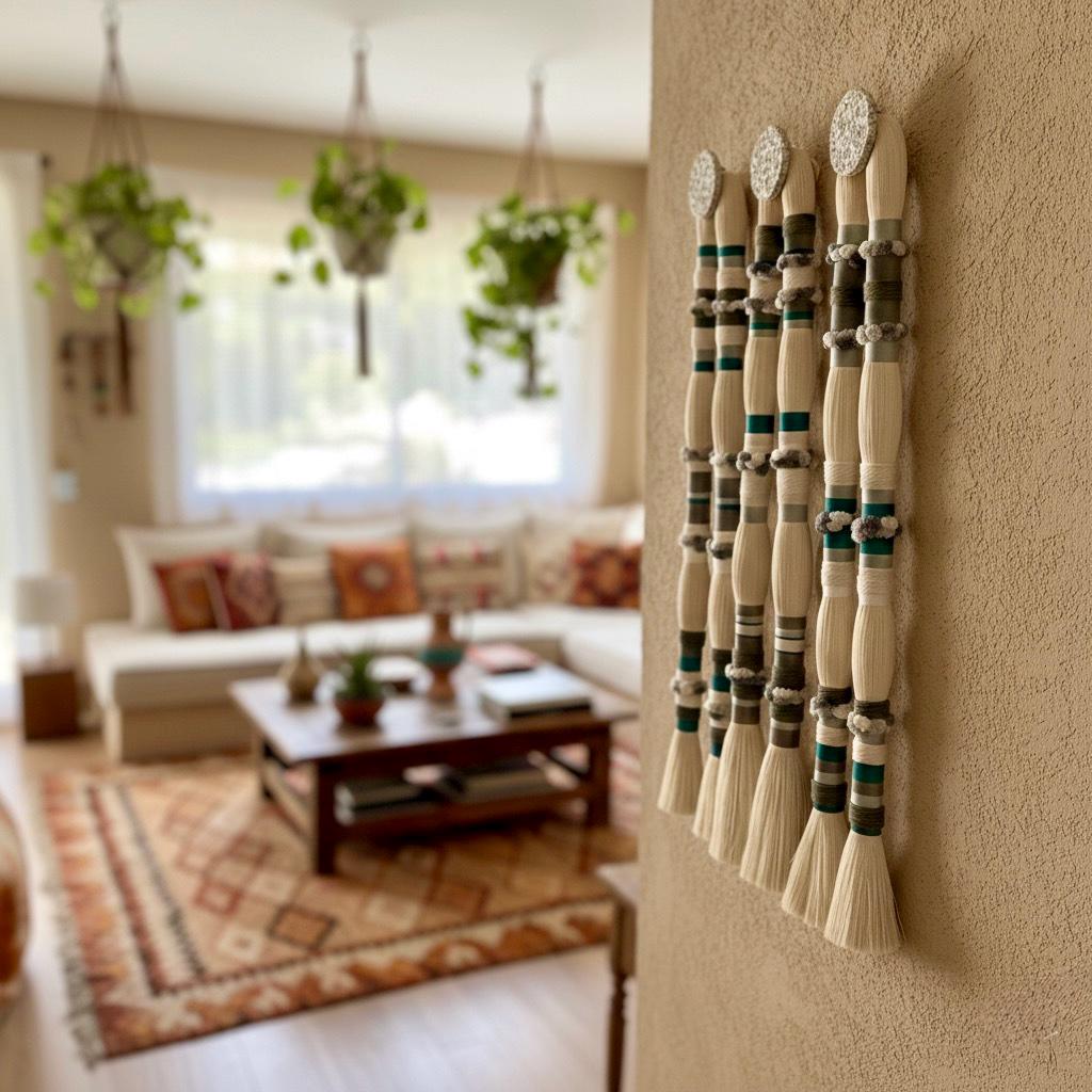 Sculptural Fiber Wall Columns — Set of 3, alternate product view
