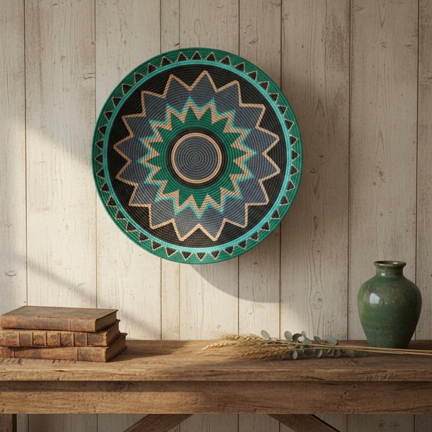 Anthracite Woven Wall Plate — 60 cm