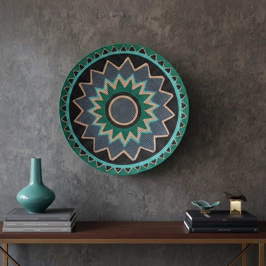 Anthracite Woven Wall Plate — 60 cm