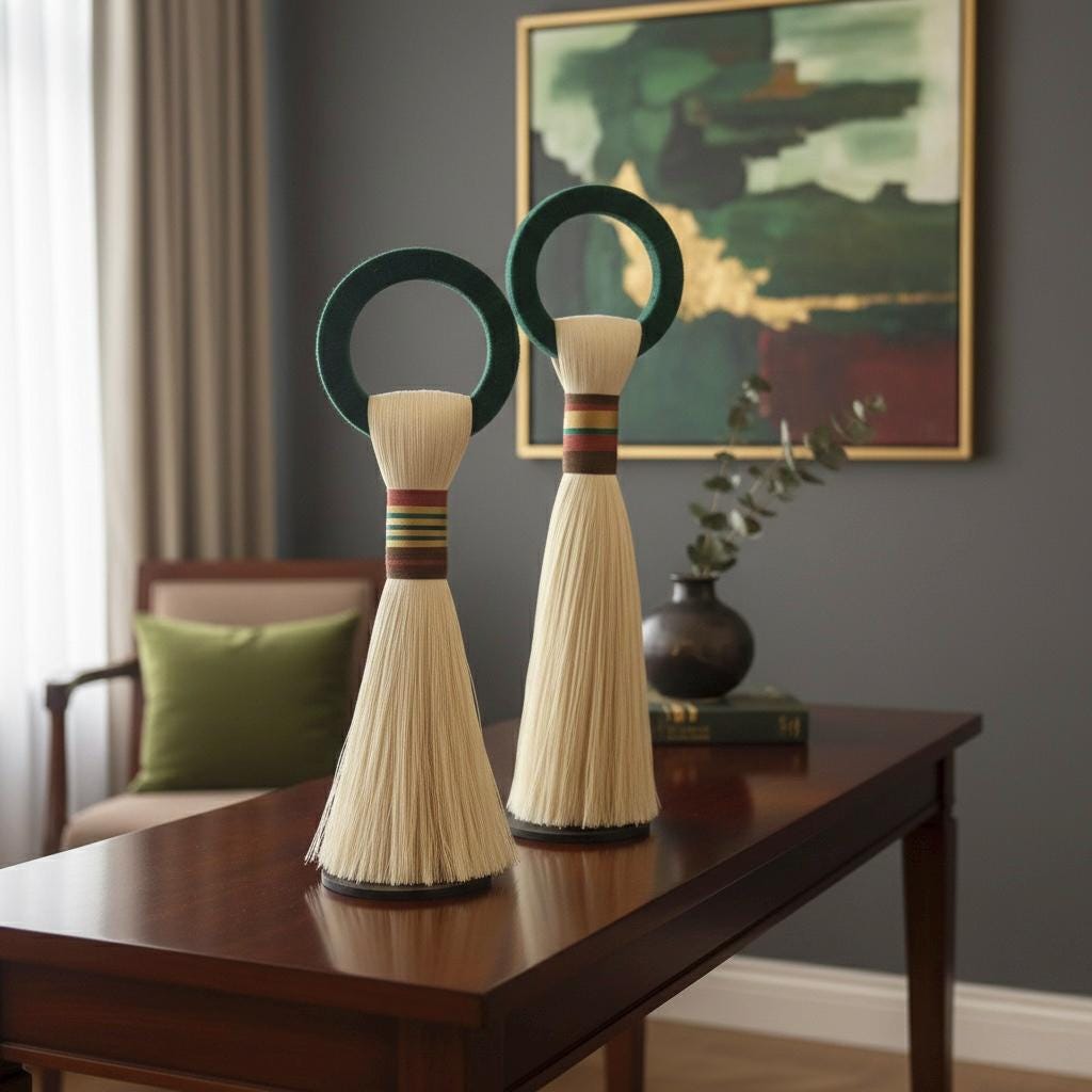 Raw Cotton and Metal Decorative Sculpture, alternate product view