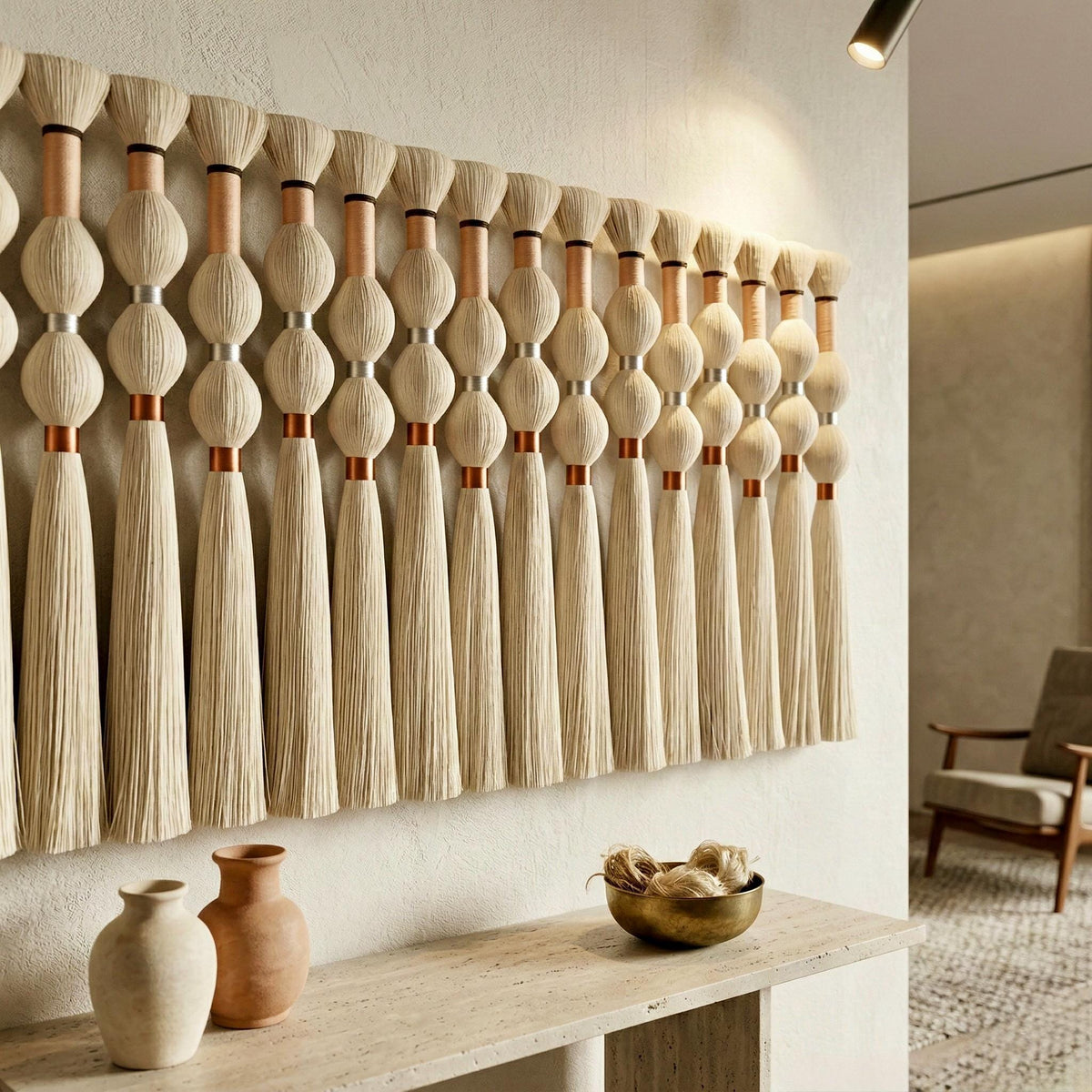Custom Natural Cotton Rope Wall Decor by Sarmal Design