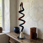 Terracotta and Blue Abstract Fiber Sculpture by Sarmal Design