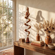 Abstract fiber tabletop sculpture, 85 cm, handcrafted by Sarmal Design