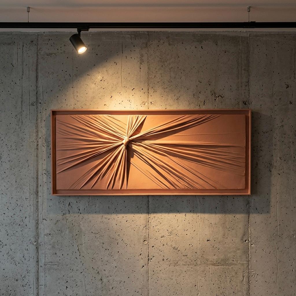 Terracotta Sunburst Relief Canvas Wall Art — 150 × 70 cm
